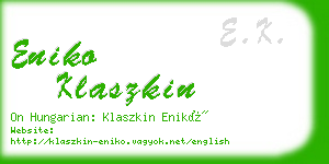 eniko klaszkin business card